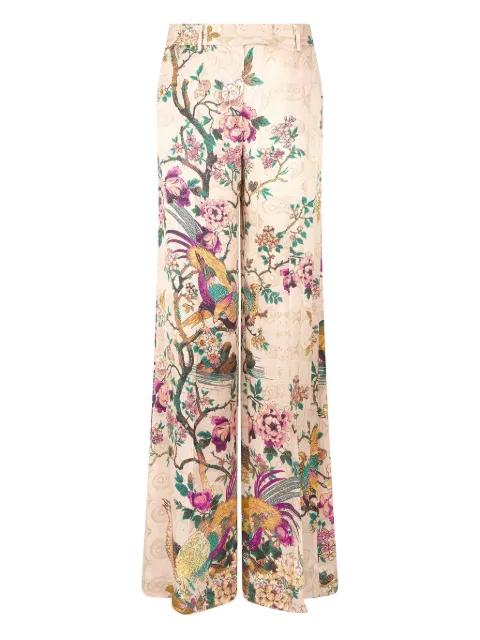 pheasant floral-print trousers by ROBERTO CAVALLI