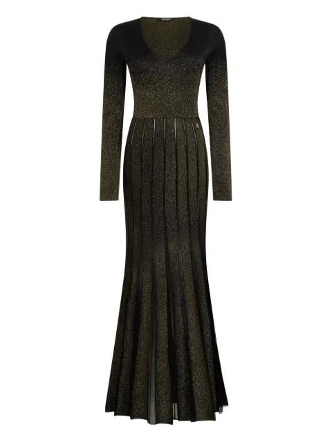 pleated V-neck dress by ROBERTO CAVALLI