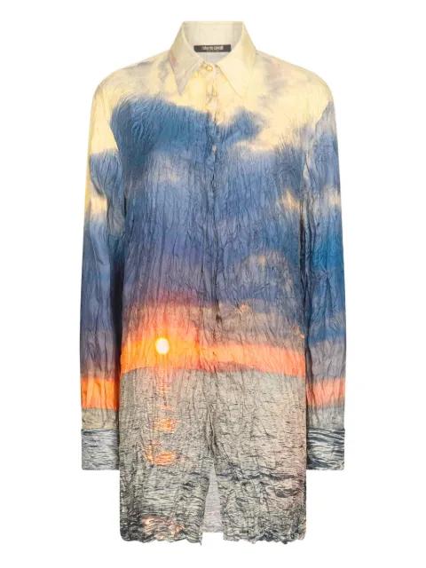 printed distressed shirt by ROBERTO CAVALLI