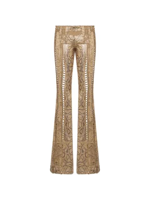 python-print cut-out trousers by ROBERTO CAVALLI