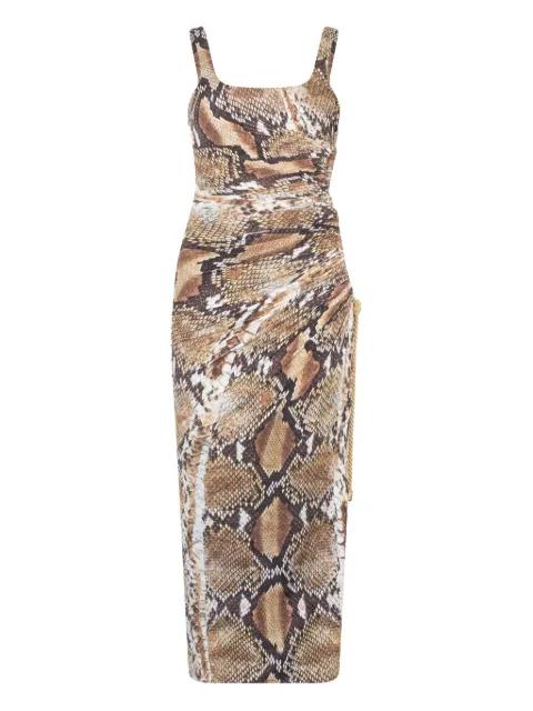 python-print midi dress by ROBERTO CAVALLI