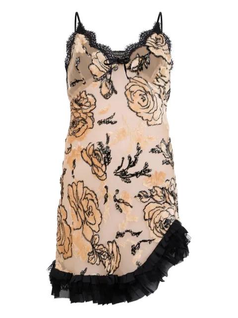 rose-print ruffled dress by ROBERTO CAVALLI