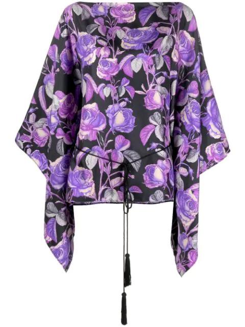 rose-print silk blouse by ROBERTO CAVALLI