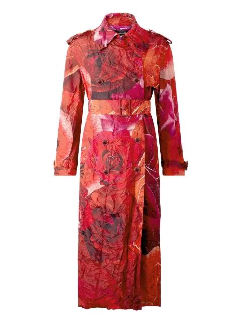 rose-print trench coat by ROBERTO CAVALLI