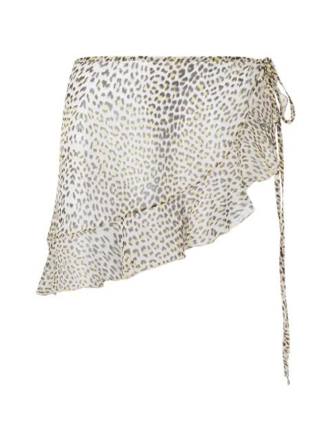 ruffled animal-print skirt by ROBERTO CAVALLI
