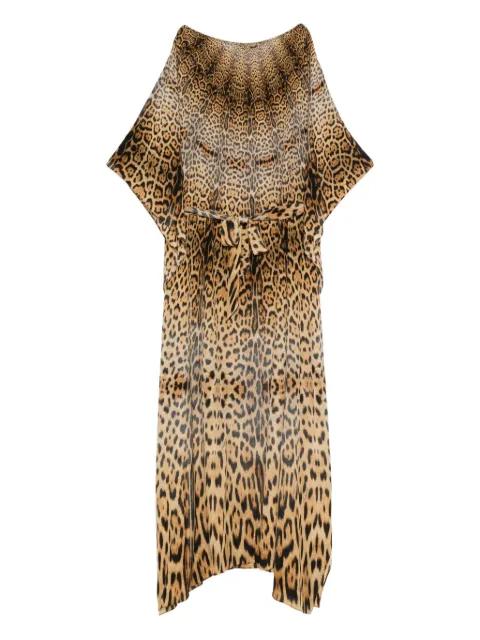 self-tie leopard-print dress by ROBERTO CAVALLI