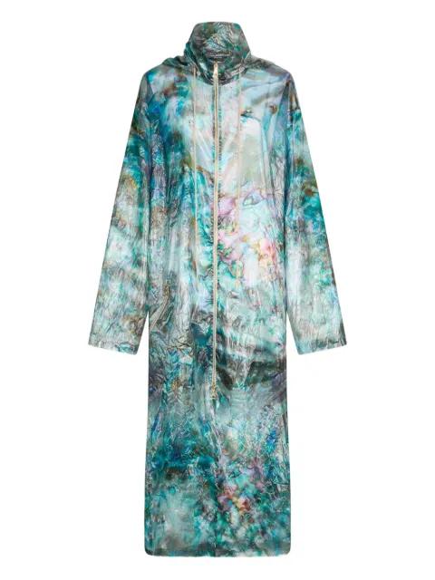 semi-sheer parka coat by ROBERTO CAVALLI