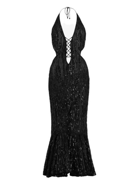 sequined drawstring dress by ROBERTO CAVALLI