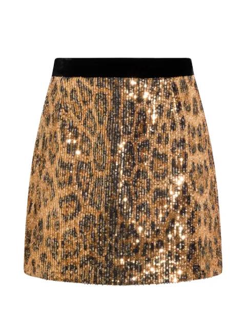 sequinned animal-print mini skirt by ROBERTO CAVALLI