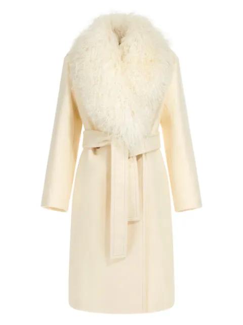 shearling-trimmed coat by ROBERTO CAVALLI