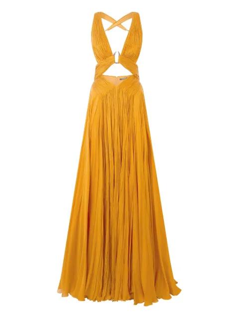 silk cut-out gown by ROBERTO CAVALLI
