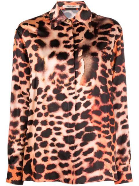 silk leopard print blouse by ROBERTO CAVALLI