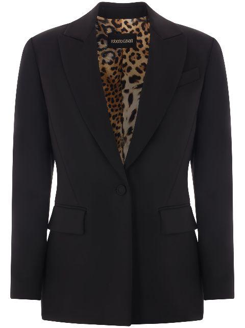 single-breasted cady-texture blazer by ROBERTO CAVALLI