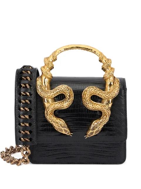 snake-embellished chain tote bag by ROBERTO CAVALLI