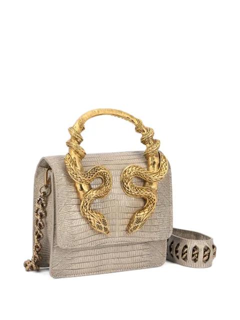 snake-embellished snake-skin shoulder bag by ROBERTO CAVALLI