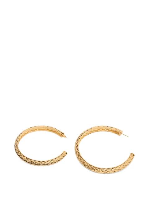 snake-scale-effect hoop earrings by ROBERTO CAVALLI