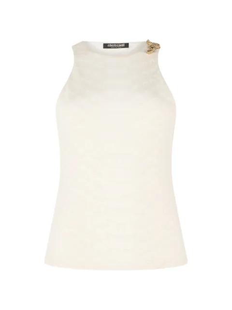 snake scale sleeveless top by ROBERTO CAVALLI