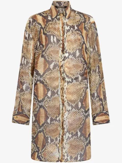 snakeskin-print cotton dress by ROBERTO CAVALLI