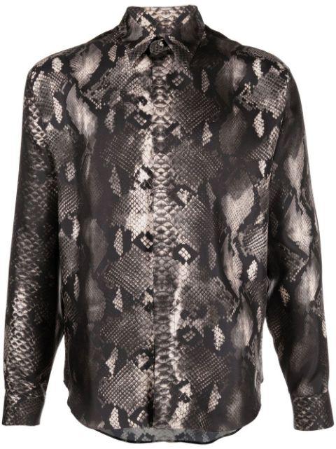 snakeskin-print silk shirt by ROBERTO CAVALLI