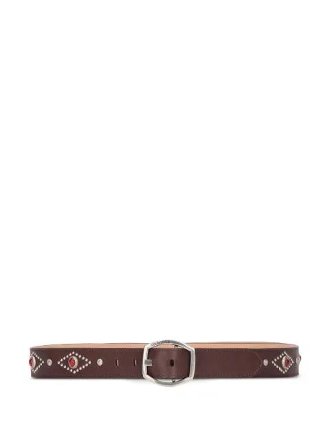 stone-embellished logo buckle belt by ROBERTO CAVALLI
