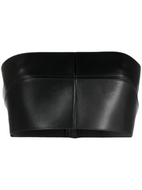 strapless leather bandeau top by ROBERTO CAVALLI
