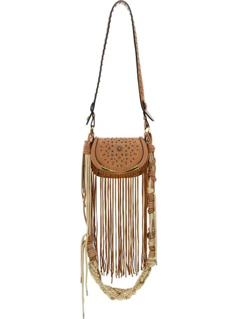 studded fringe shoulder bag by ROBERTO CAVALLI