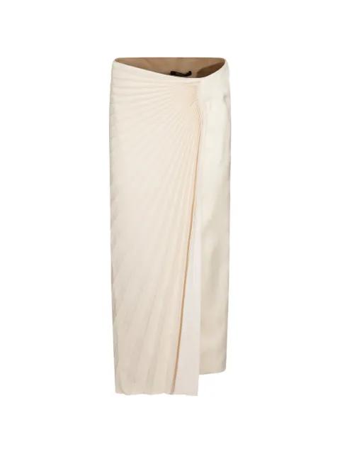 sunburst-pleated wrap skirt by ROBERTO CAVALLI