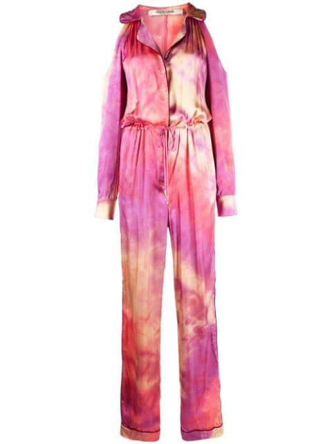 tie-dye drawstring jumpsuit by ROBERTO CAVALLI