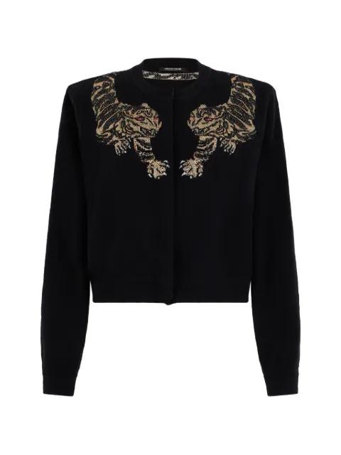 tiger-detail cardigan by ROBERTO CAVALLI