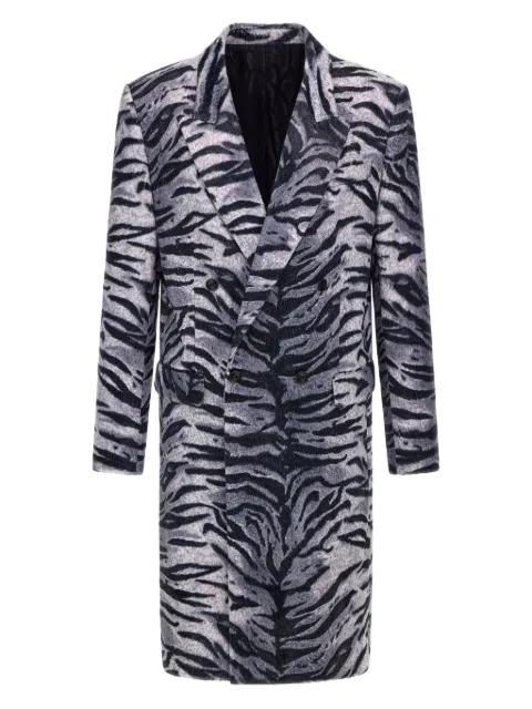 tiger-print double-breasted coat by ROBERTO CAVALLI