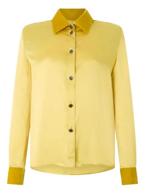 velvet-inserts silk shirt by ROBERTO CAVALLI