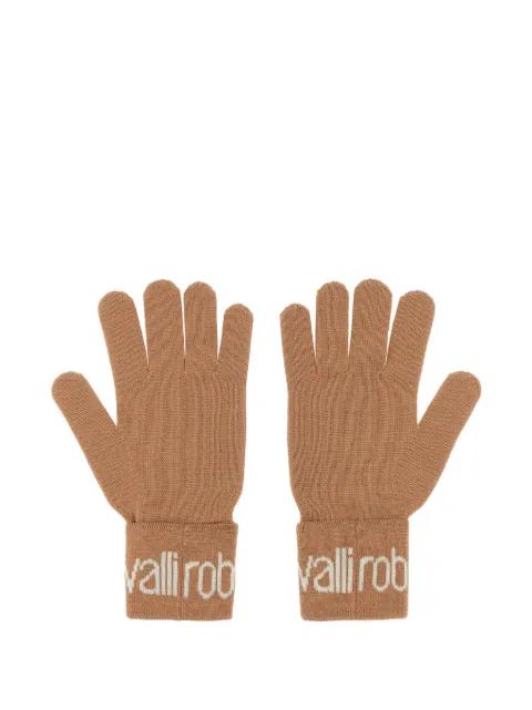 wool-blend logo gloves by ROBERTO CAVALLI