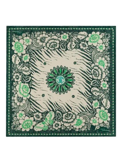 zebra mirro- monogram scarf by ROBERTO CAVALLI