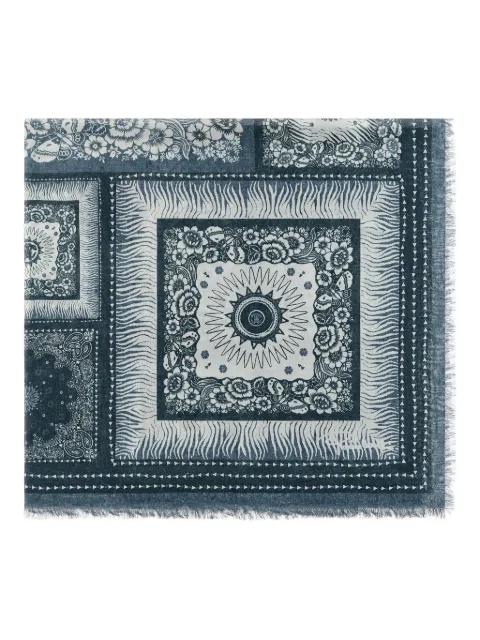 zebra-pattern logo-detail shawl by ROBERTO CAVALLI