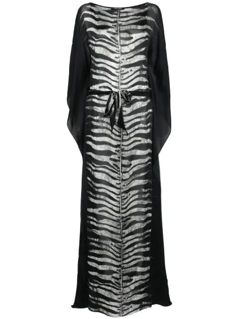 zebra-print belted maxi dress by ROBERTO CAVALLI