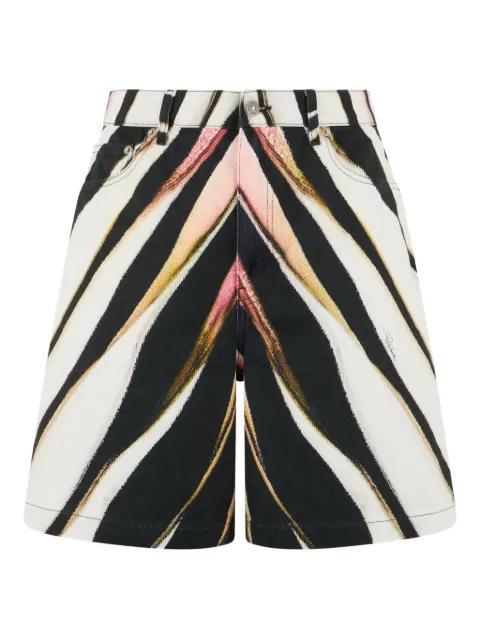zebra-print denim shorts by ROBERTO CAVALLI
