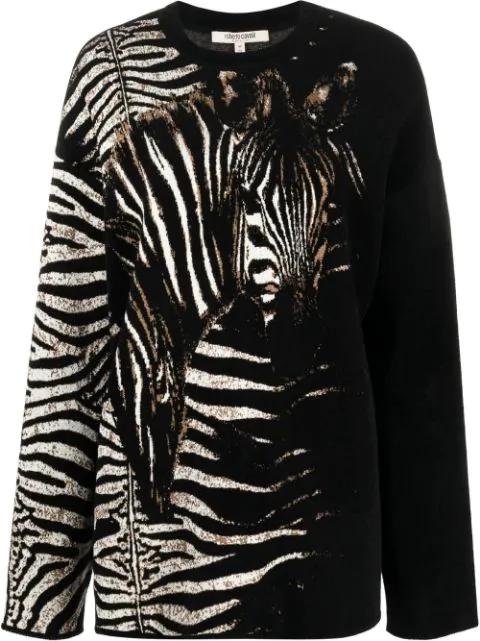 zebra-print jumper by ROBERTO CAVALLI