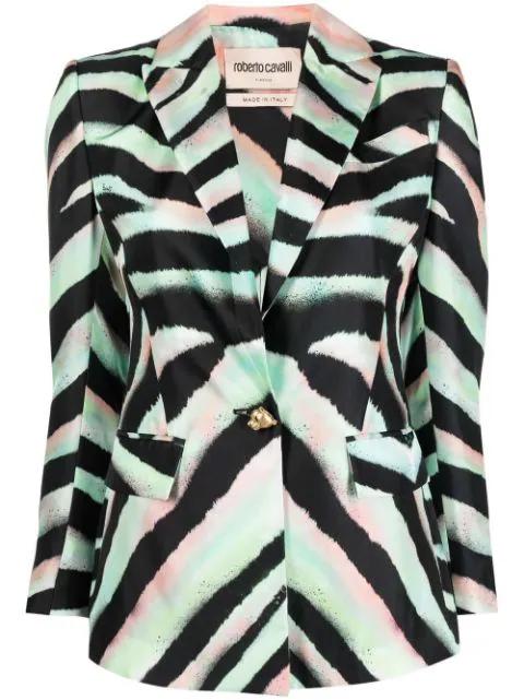zebra-print silk blazer by ROBERTO CAVALLI