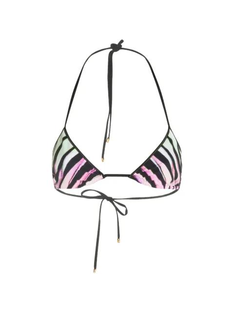 zebra-print triangle bikini top by ROBERTO CAVALLI