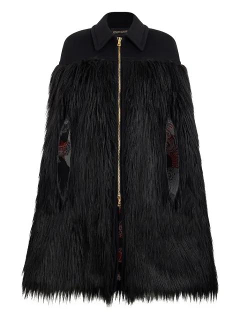 zip-up faux-fur cape by ROBERTO CAVALLI