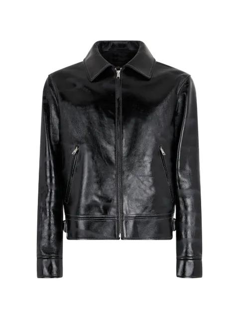 zip-up leather jacket by ROBERTO CAVALLI