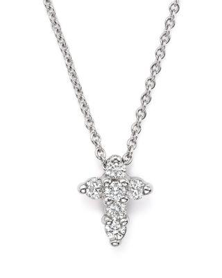 18K Gold Diamond Baby Cross Pendant Necklace by ROBERTO COIN
