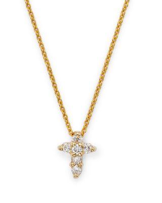 18K Gold Diamond Baby Cross Pendant Necklace by ROBERTO COIN