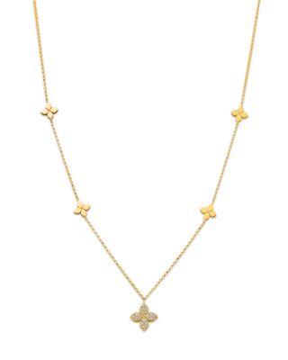 18K Gold Love by the Inch Diamond Flower Station Necklace by ROBERTO COIN
