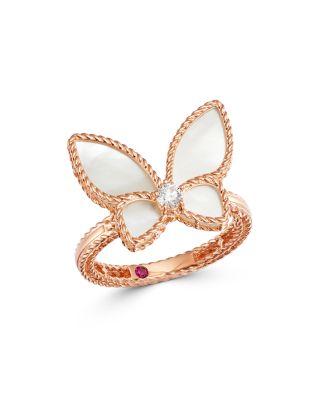 18K Rose Gold Mother-of-Pearl & Diamond Butterfly Ring - Exclusive by ROBERTO COIN