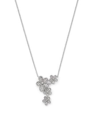 18K White Gold Jasmine Diamond Flower Cluster Statement Necklace by ROBERTO COIN