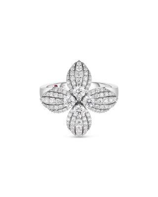 18K White Gold Love in Verona Diamond Flower Ring - Exclusive by ROBERTO COIN