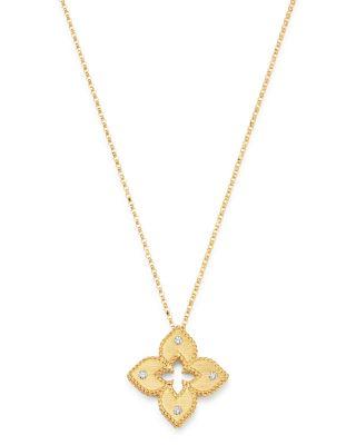 18K White Gold or 18K Yellow Gold Venetian Princess Diamond Pendant Necklace by ROBERTO COIN