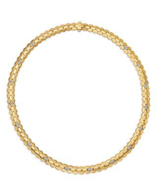 18K White & Yellow Gold Diamond Cobra Collar Necklace by ROBERTO COIN