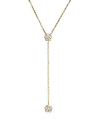 18K Yellow Gold Daisy by the Inch Diamond Flower Lariat Necklace by ROBERTO COIN